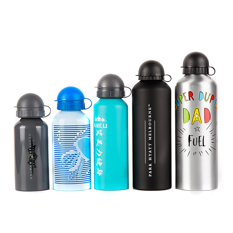 round lid aluminum water bottle