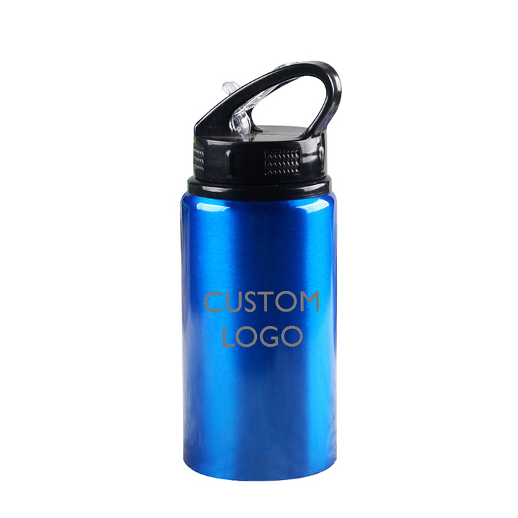 500ml aluminum bottle with straw