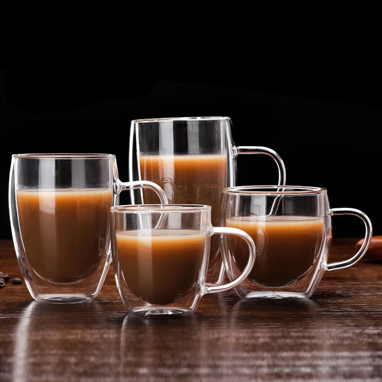 double wall glass with handle