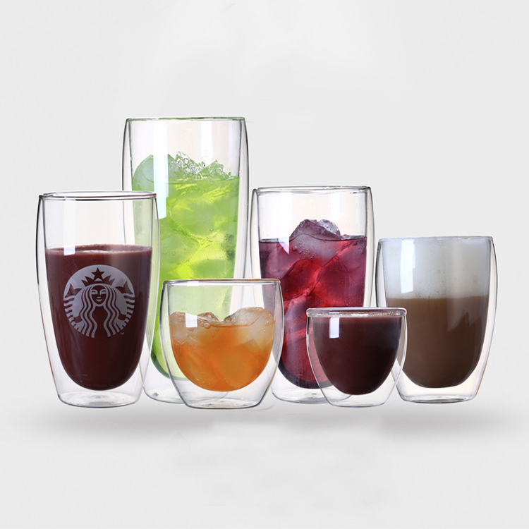 double wall round glass