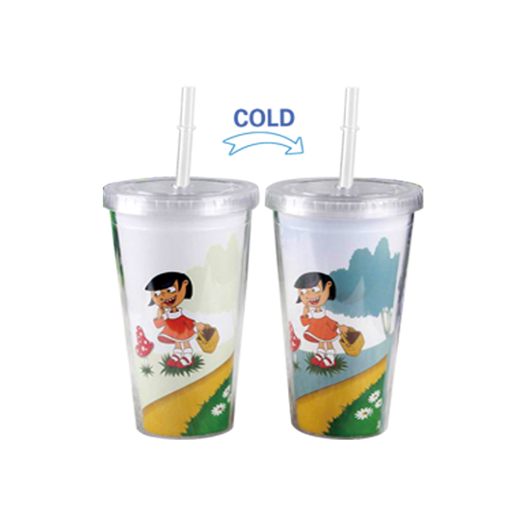 cold color changing magic plastic tumbler