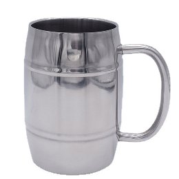 15 oz Barrel Design Double Wall Insulated Coffee Mugs with H